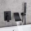 Waterfall Wall-Mount Bath Tub Faucet with Handheld Shower Head 