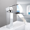 Waterfall Spout Chrome Bathroom Basin Sink Single Handle Faucet Mixer Taps