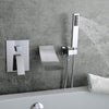 Waterfall Wall-Mount Bath Tub Faucet with Handheld Shower Head