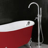 Chrome Curved Round Freestanding Bathroom Tub Faucet with Shower Head
