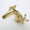 Bathroom Basin Gold Dual Rotating Handles Hot and Cold Water Mixer Faucet