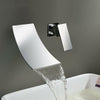 Modern Bathroom Faucet Single Handle Sink Mixer Tap Wall Mounted Chrome Brass Waterfall