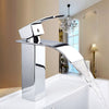 Waterfall Spout Chrome Bathroom Basin Sink Single Handle Faucet Mixer Taps