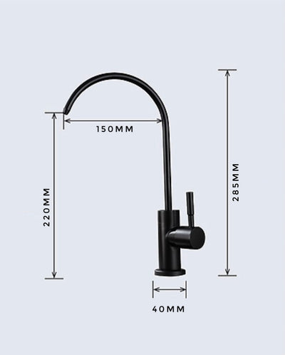 SMALL CURVED WATER PURIFIER TAP - BLACK
