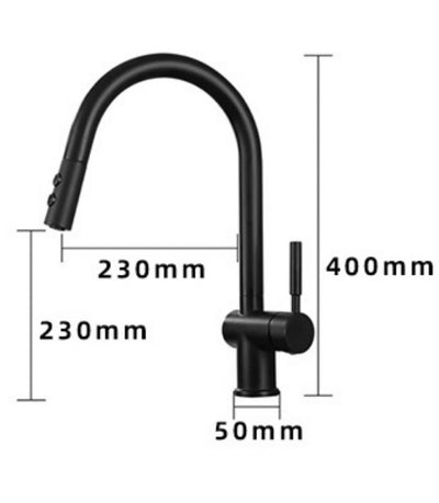 Augustus - Premium Matte Black Kitchen Mixer Tap Pull Out Faucet