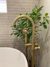 CURVED FREESTANDING BATHTUB FAUCET - COPPER GOLD