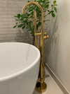 CURVED FREESTANDING BATHTUB FAUCET - GOLD