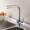 Kitchen Faucet Hot & Cold Water Purifier Faucet Single Hole Double Handle 360 Degree Rotating
